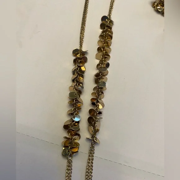 Chicos Gold Fringe Necklace with Matching Hoop Earrings - Picture 4 of 7